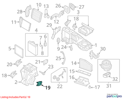 2011–2015 VW Jetta HVAC Blend Door Actuator Used OEM 1K0907511B