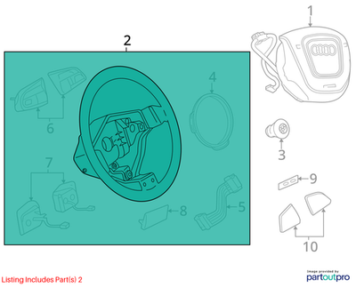 2013 Audi Q5 Multifunction Steering Wheel Used OEM 8R0419091BACJM