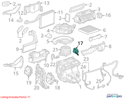 2018 Cadillac CTS Right Side HVAC Temperature Valve Actuator Used OEM 23291750