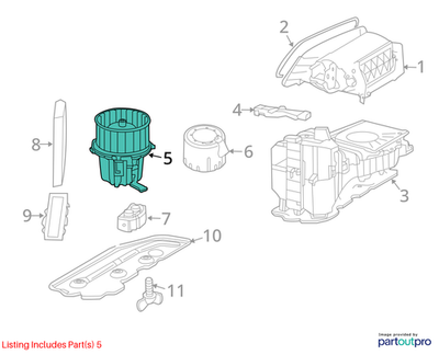 Audi 2008-2012 Audi A5 Blower Motor 8K1820021C