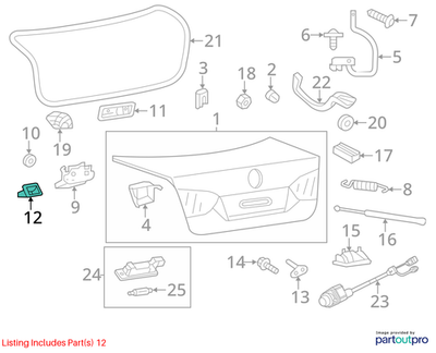 2011–2018 VW Jetta Deck Lid Latch Cover Used OEM 5C6827520