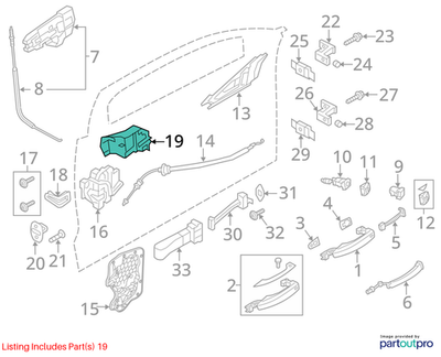 2012-2018 Audi A6 Door Lock Rod Cover Used OEM 4G1837349