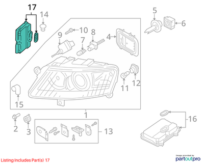 Audi 2005-2011 A6 Headlight Control Module 4F0941329D
