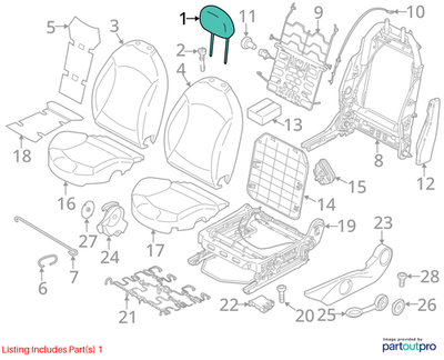 2012 Mini Cooper R56 Front Headrest Imitation Leather Used OEM 52107271778
