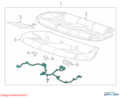 2018 Cadillac CTS Rear Seat Cushion Heater Wire Used OEM 23194123