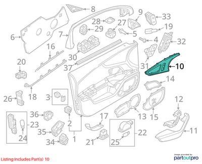 Audi 2016-2018 Audi A6 Door Panel Insert 4G0867409ACQX9