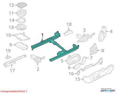 2008–2016 Audi A6 Front Left Seat Rail Used OEM 8K0881183A