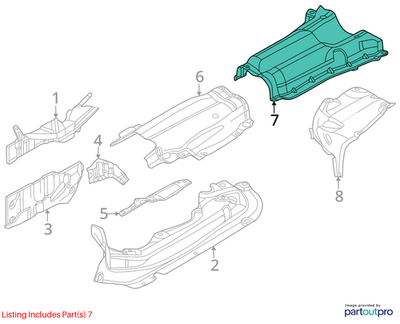 2011–2016 BMW 520i Fuel Tank Heat Insulation USED OEM 51487227524