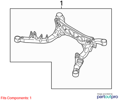 2013 Audi A4 Quattro Rear Suspension Subframe Crossmember Used OEM 8K0505235AQ