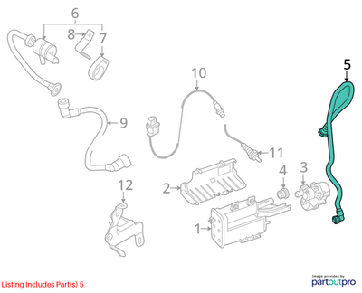 2012 Mini Cooper Fuel Tank Breather / Vent Hose Used OEM 16122752537