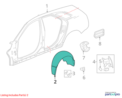 Cadillac 08-15 CTS Passenger Side Rear Wheelhouse Liner 22864102