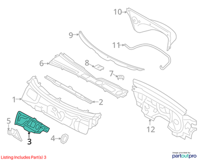 2012 Audi A4 End Plate / Cover Plate Used OEM 8K0802019