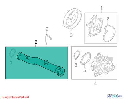 2012 Mini Cooper Countryman Coolant Water Pipe Used OEM 11537589713