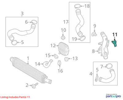 Audi 2009-2016 A4 Turbocharger Boost Pressure Sensor 038906051E