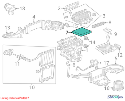2018 Cadillac CTS Particulate Cabin Air Filter Used OEM 13508023