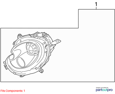 2007–2015 Mini Cooper Left Halogen Headlight Assembly Used OEM 63122751869