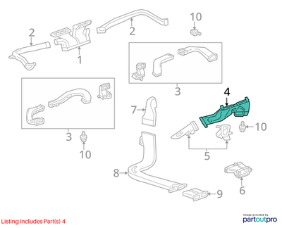 2018 Cadillac CTS Lower Air Distribution Duct Used OEM 22799385