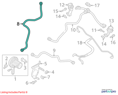 Audi 2009-2017 Q5 Secondary Air Injection Pump Hose 8R0133817