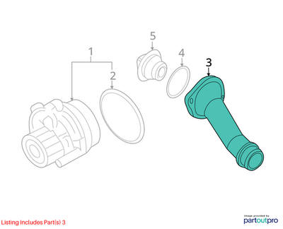 2011–2015 VW Jetta 2.0L Thermostat Housing/Coolant Flange OEM 06A121121C