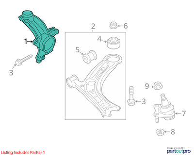 Volkswagen 2011 Volkswagen Jetta Steering Knuckle 561407255