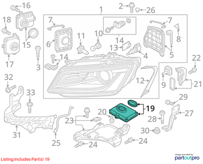 Audi Q5 Headlight Control Module 2.0L TFSI Automatic 3D0941329