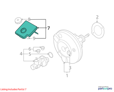 2012 Mini Cooper Brake Expansion Tank + Warning Switch Used OEM 34336772413