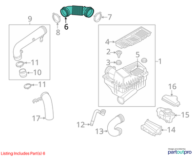 Volkswagen 2014-2019 Beetle Engine Air Intake Hose Adapter 5C0129684
