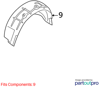 Audi 2007-2015 Q7 Quarter Panel Splash Shield 4L0810171C