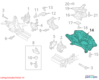 Audi 2012-2018 Audi A6 Transmission Crossmember 4G0399263AC