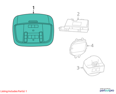 2015 Jeep Grand Cherokee Overhead Console Used OEM 1VS221X9AE