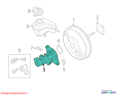Volkswagen 04-10 Volkswagen Jetta Brake Master Cylinder 1K1614019AF