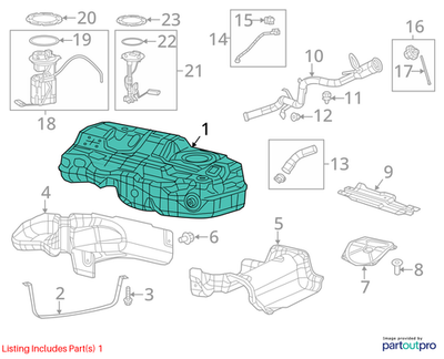 2014 Jeep Cherokee Fuel Tank Used OEM 68166587AD