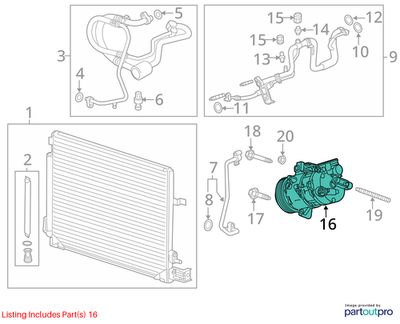 2018 Cadillac CTS A/C Compressor Kit Used OEM 84123928