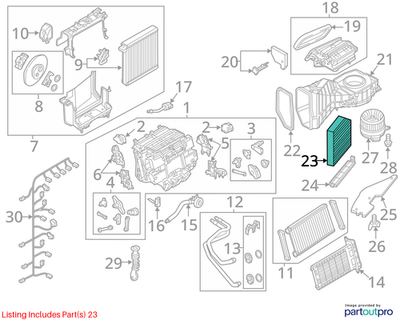 2010-2017 Audi A6 A7 A8 Cabin Air Filter Housing OEM 4H0819439
