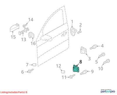 2012 Audi A4 Rear Left Door Hinge Used OEM 8K0831401E