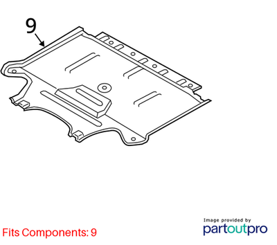 Audi 2009-2016 A4 Radiator Support Splash Shield 8K1863822J