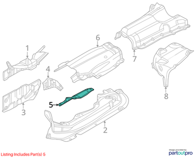 2011–2016 BMW 520i Right Heat Insulation USED OEM 51487185204