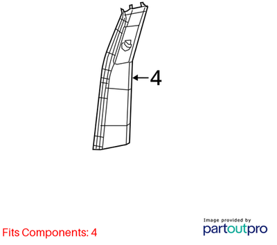 Jeep 2014-2017 Cherokee B Pillar Molding Right 1UC98LC5AD