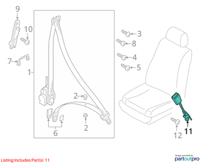 Volkswagen 2011-2017 Touareg Seat Belt Receptacle 7P0857755YLZ