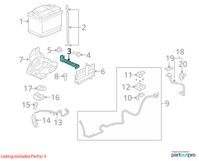 2009 Chevrolet Lumina S Battery Hold Down Retainer Bracket Used OEM 92199344