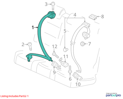 Audi 2013-2017 Q5 Seat Belt Lap And Shoulder Belt 8R0857805JOVD