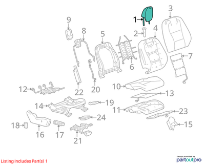 Chevrolet 2012 Chevrolet Camaro Front Seat Head Restraint 22816177