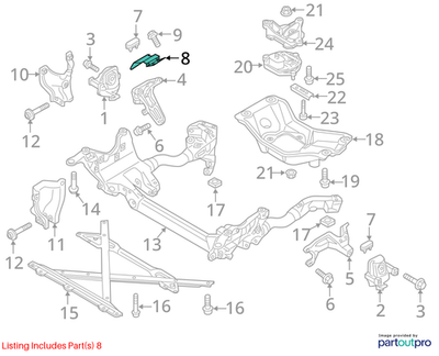 Audi 2009-2016 A4 Engine Mount Heat Shield 8K0199388BE
