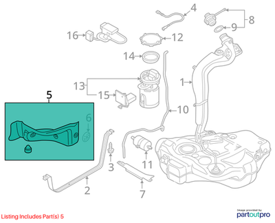 2011–2015 VW Jetta Fuel Tank Heat Shield Used OEM 1Q0201307C