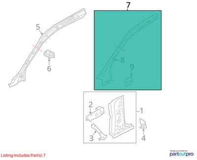 2012–2015 Audi A6 Left Outer A-Pillar Trim Used OEM 4G5809201