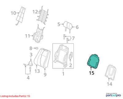 2012 Audi A4 Seat Back Frame Used OEM 8T0881385