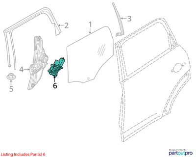 2012 Mini Cooper Countryman Right Rear Window Motor Used OEM 51359804386