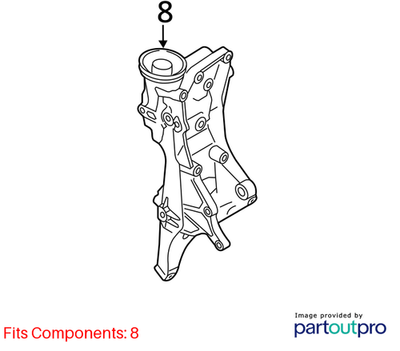 2009–2012 Audi A4 Alternator/A/C Compressor Bracket Used OEM 06H903143H