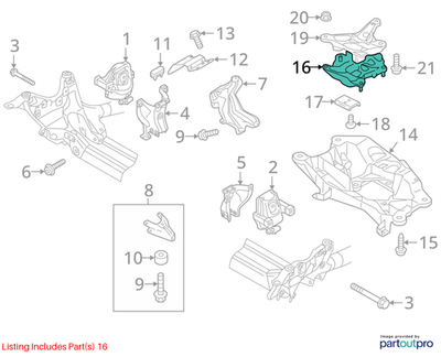 Audi 2012-2018 A6 Automatic Transmission Mount 4M0399153AA