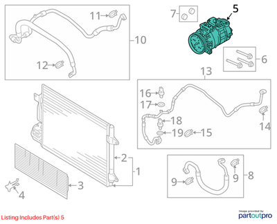 2011–2015 VW Jetta A/C Compressor Used OEM 5C0820803C